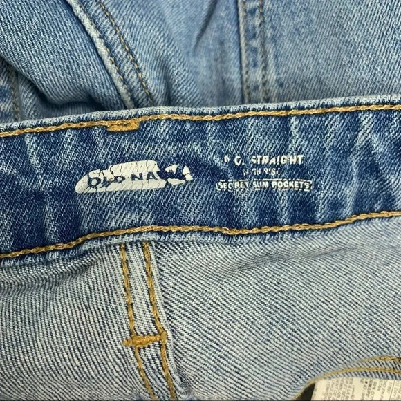 Old Navy High-Waisted O.G. Straight Leg Ripped Jeans Baggy Fit - Picture 7 of 9